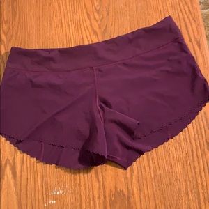 Purple Lululemon fast as light shorts size 10